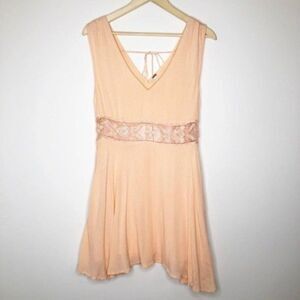 FREE PEOPLE Peach Cutout Mini Dress 
